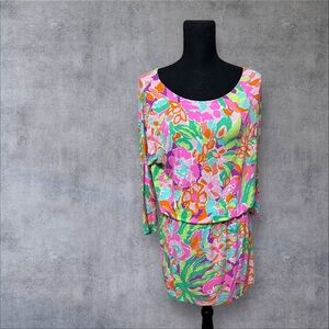 Lilly Pulitzer Cara dress in the "Multi Lulu Dream Job" print.